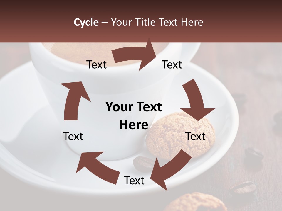 A Cup Of Coffee And A Cookie On A Saucer PowerPoint Template