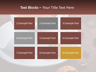 A Cup Of Coffee And A Cookie On A Saucer PowerPoint Template