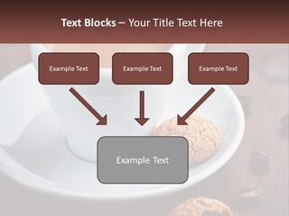 A Cup Of Coffee And A Cookie On A Saucer PowerPoint Template