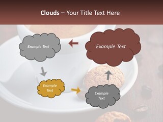 A Cup Of Coffee And A Cookie On A Saucer PowerPoint Template