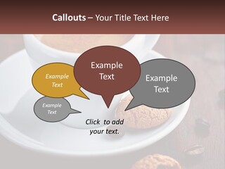 A Cup Of Coffee And A Cookie On A Saucer PowerPoint Template