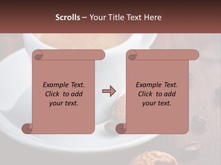 A Cup Of Coffee And A Cookie On A Saucer PowerPoint Template