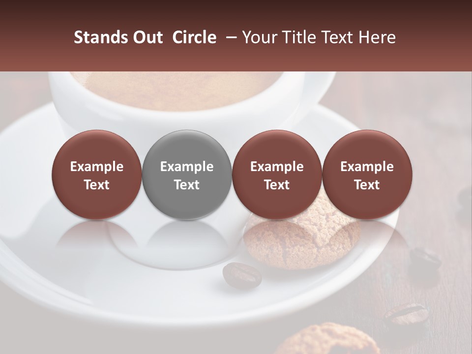 A Cup Of Coffee And A Cookie On A Saucer PowerPoint Template