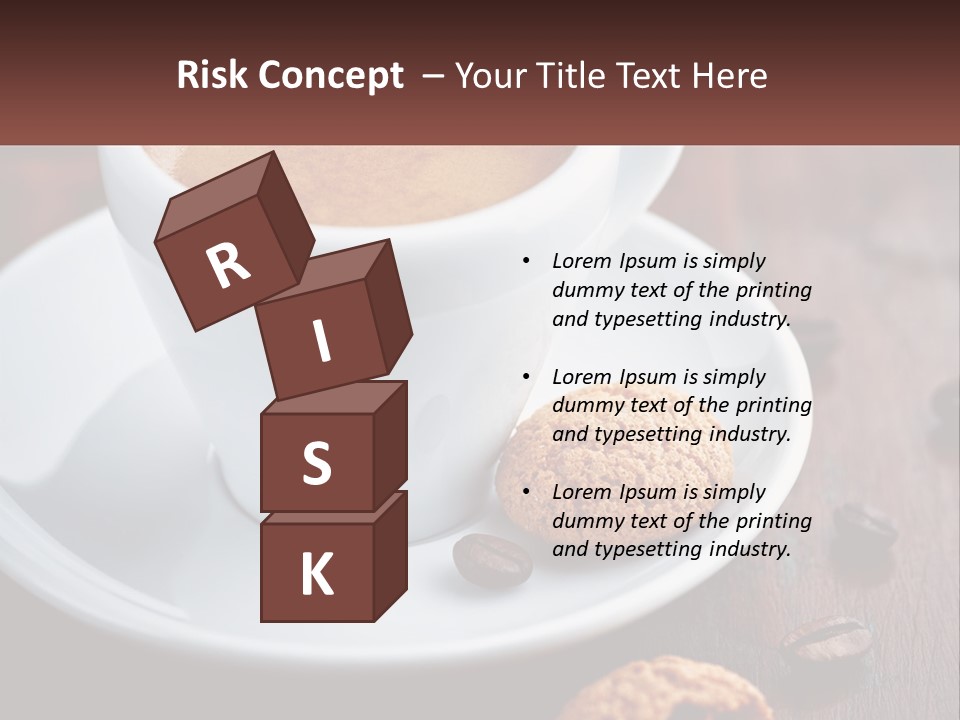 A Cup Of Coffee And A Cookie On A Saucer PowerPoint Template