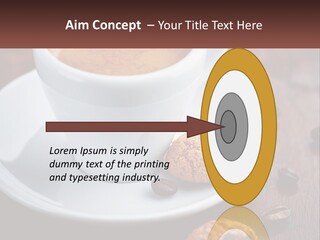 A Cup Of Coffee And A Cookie On A Saucer PowerPoint Template