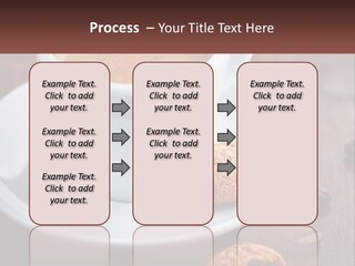 A Cup Of Coffee And A Cookie On A Saucer PowerPoint Template