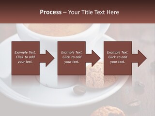 A Cup Of Coffee And A Cookie On A Saucer PowerPoint Template