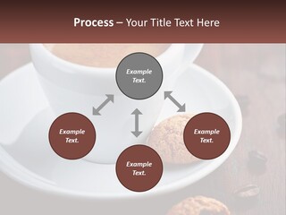 A Cup Of Coffee And A Cookie On A Saucer PowerPoint Template
