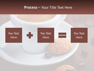 A Cup Of Coffee And A Cookie On A Saucer PowerPoint Template