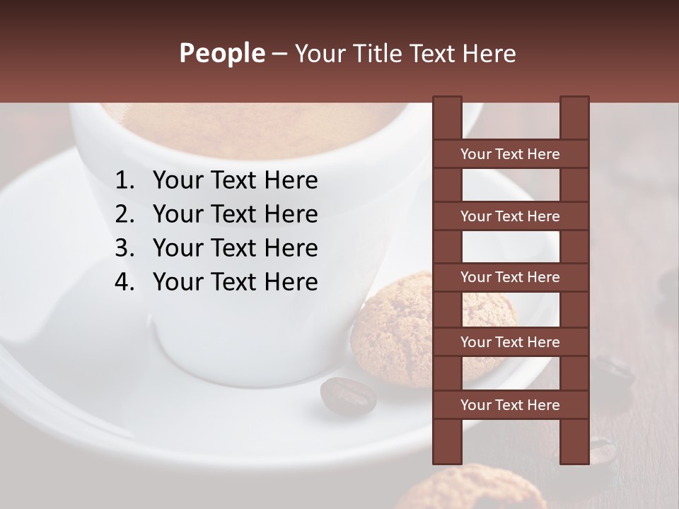 A Cup Of Coffee And A Cookie On A Saucer PowerPoint Template