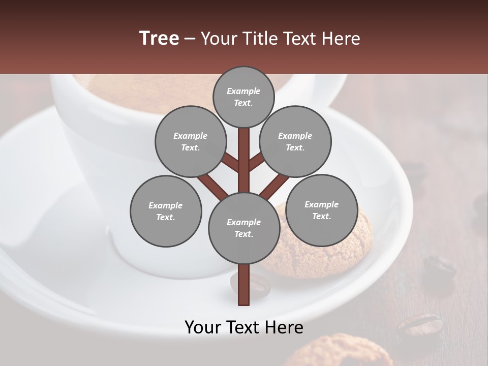 A Cup Of Coffee And A Cookie On A Saucer PowerPoint Template