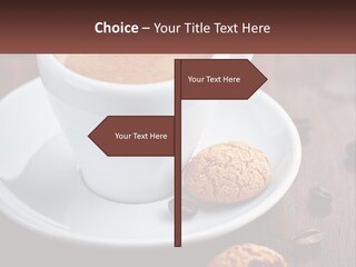 A Cup Of Coffee And A Cookie On A Saucer PowerPoint Template