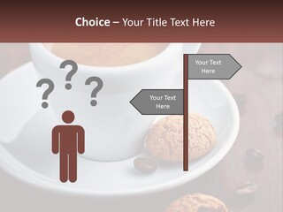 A Cup Of Coffee And A Cookie On A Saucer PowerPoint Template