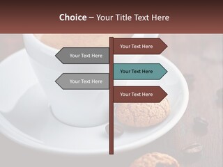 A Cup Of Coffee And A Cookie On A Saucer PowerPoint Template