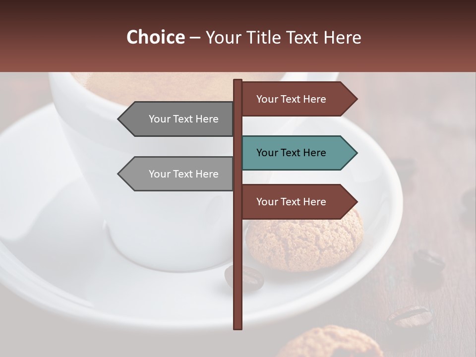 A Cup Of Coffee And A Cookie On A Saucer PowerPoint Template