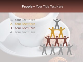 A Cup Of Coffee And A Cookie On A Saucer PowerPoint Template