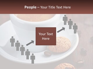 A Cup Of Coffee And A Cookie On A Saucer PowerPoint Template