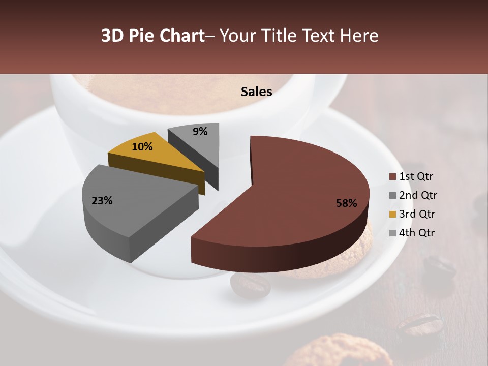 A Cup Of Coffee And A Cookie On A Saucer PowerPoint Template