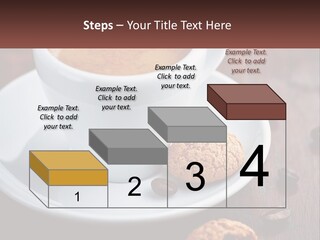 A Cup Of Coffee And A Cookie On A Saucer PowerPoint Template
