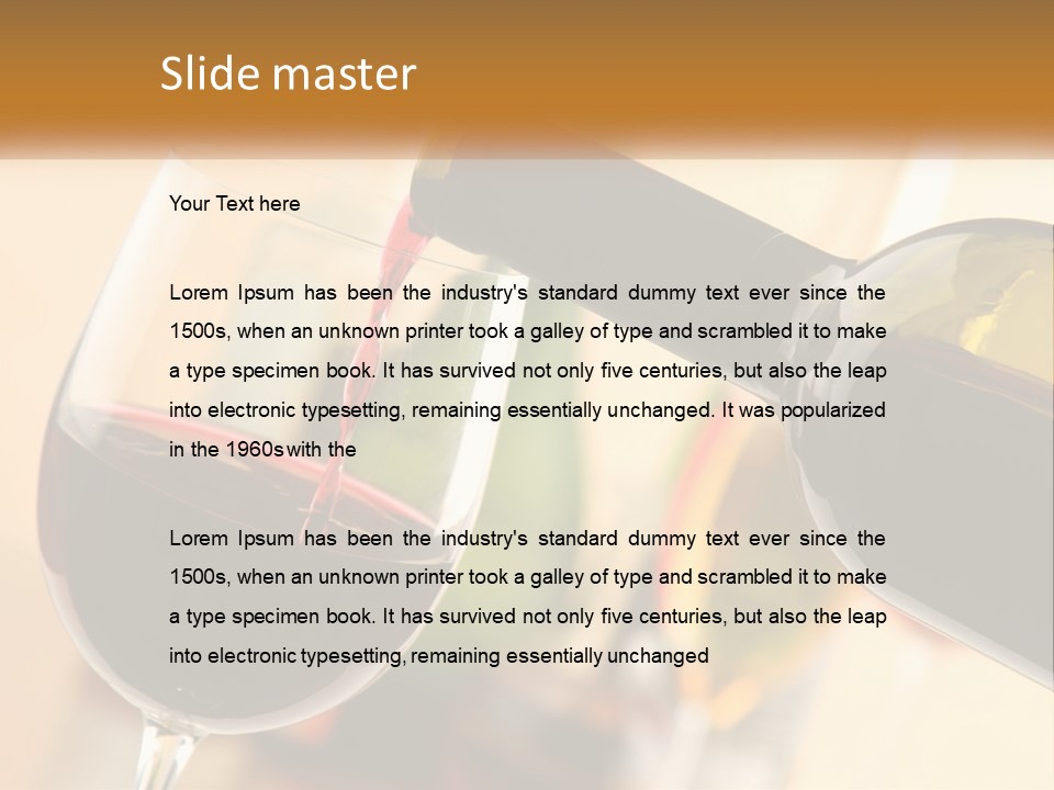 A Bottle Of Wine Being Poured Into A Glass PowerPoint Template