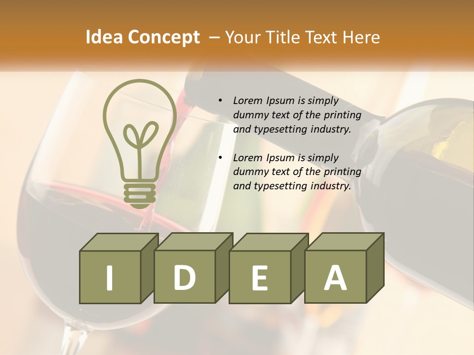 A Bottle Of Wine Being Poured Into A Glass PowerPoint Template