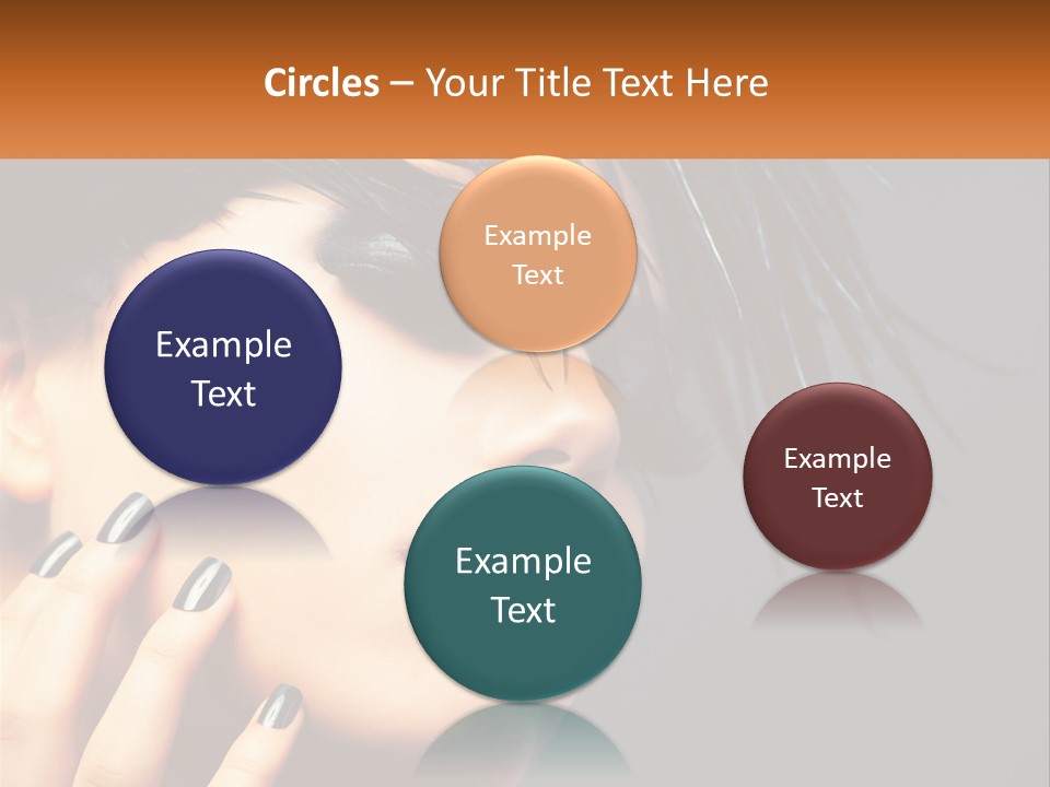 A Woman's Face With Black And White Nails And A Red Lipstick PowerPoint Template