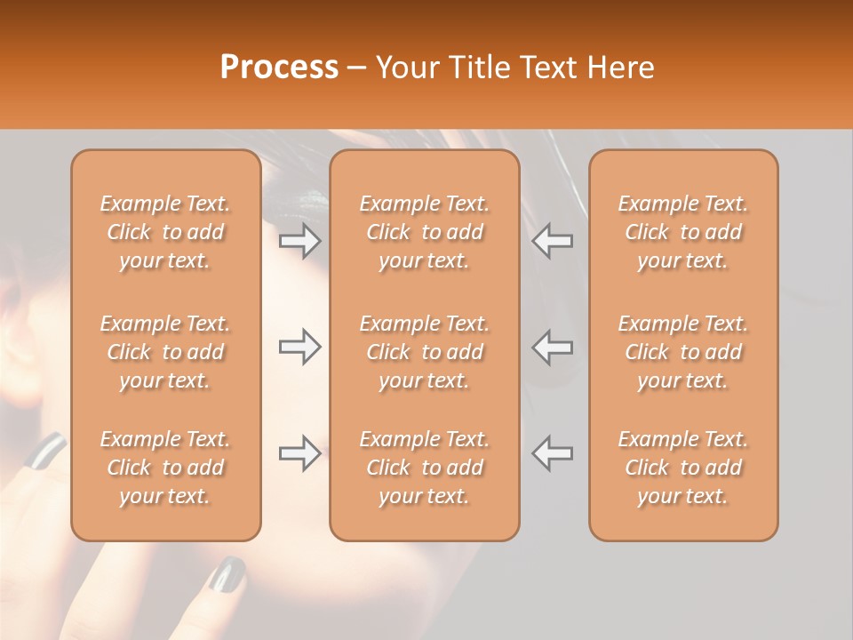 A Woman's Face With Black And White Nails And A Red Lipstick PowerPoint Template