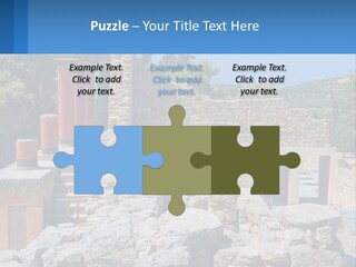 A Stone Building With Columns And Pillars In Front Of It PowerPoint Template