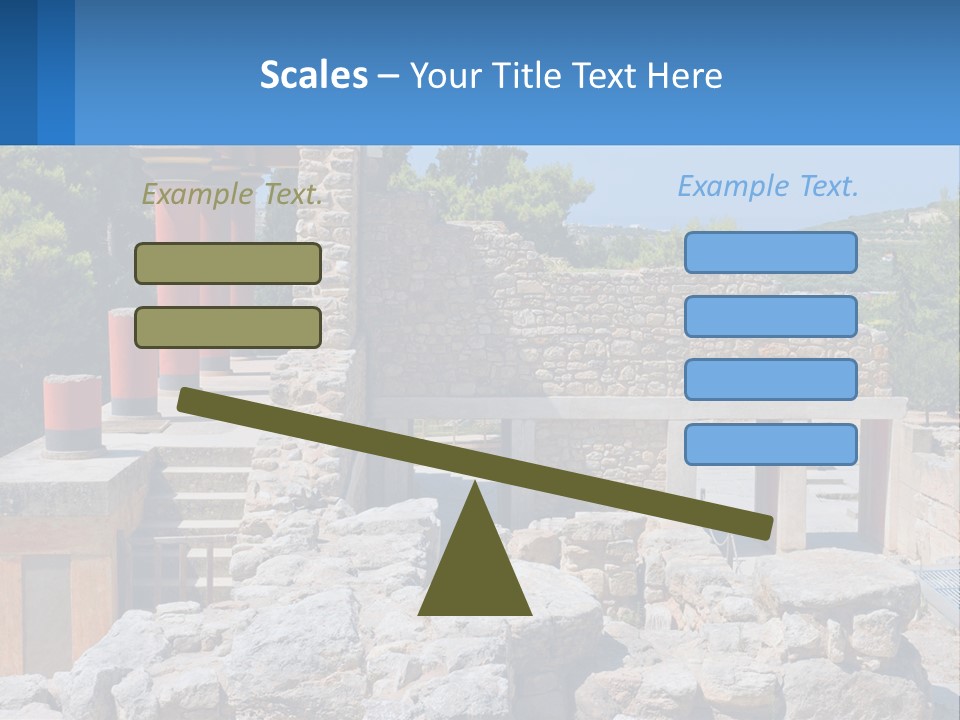A Stone Building With Columns And Pillars In Front Of It PowerPoint Template