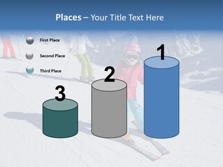 A Group Of People Riding Skis Down A Snow Covered Slope PowerPoint Template