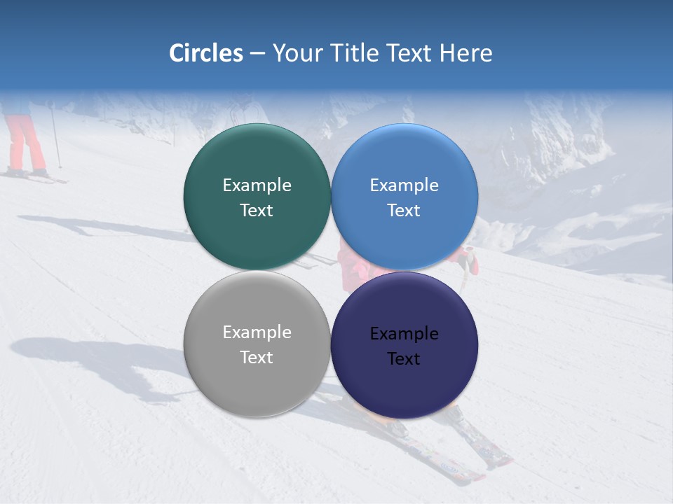 A Group Of People Riding Skis Down A Snow Covered Slope PowerPoint Template