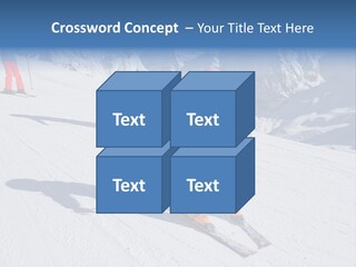 A Group Of People Riding Skis Down A Snow Covered Slope PowerPoint Template