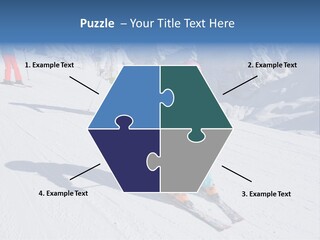 A Group Of People Riding Skis Down A Snow Covered Slope PowerPoint Template