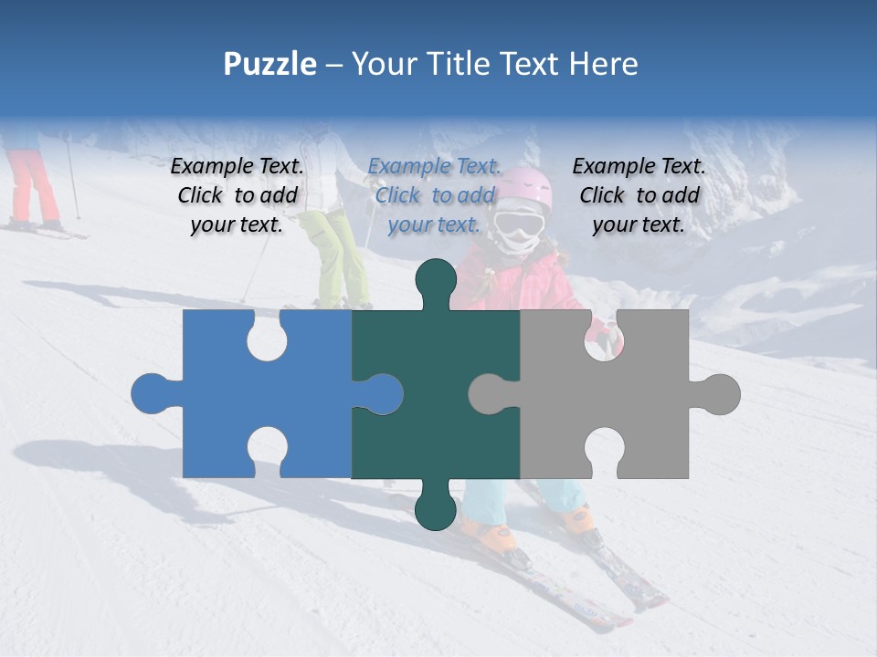 A Group Of People Riding Skis Down A Snow Covered Slope PowerPoint Template