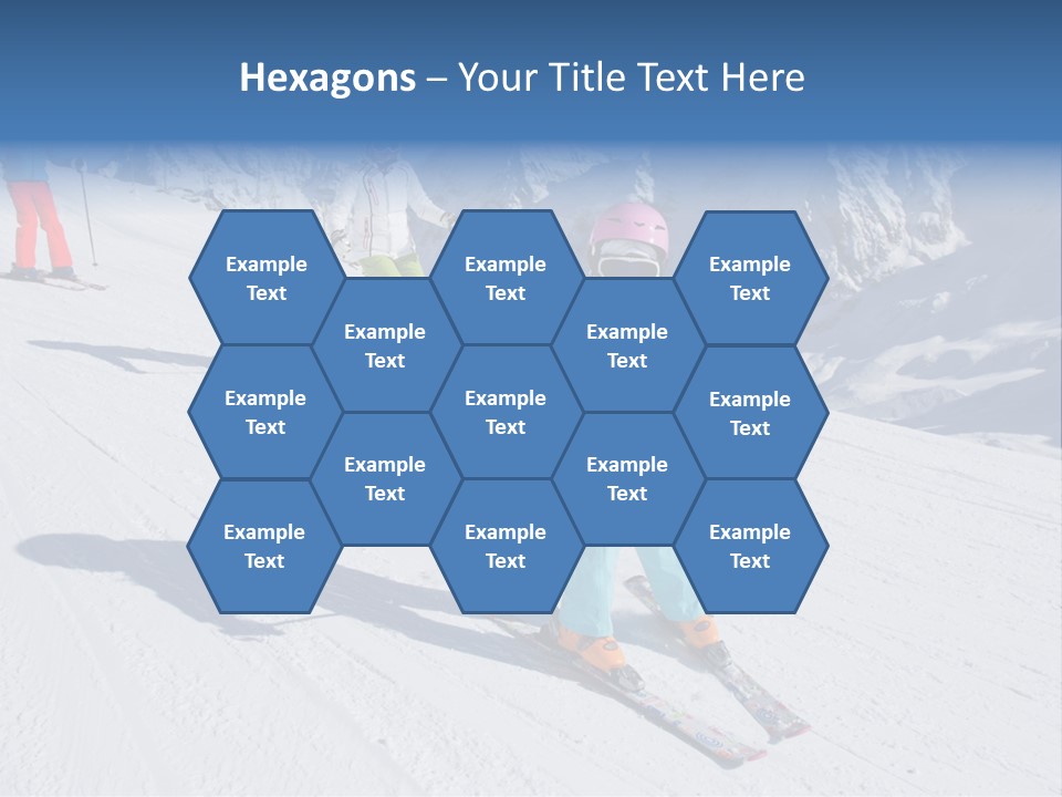 A Group Of People Riding Skis Down A Snow Covered Slope PowerPoint Template