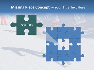 A Group Of People Riding Skis Down A Snow Covered Slope PowerPoint Template