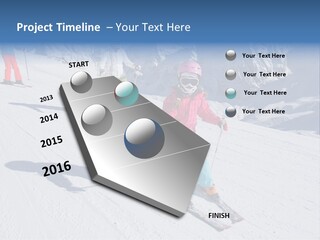 A Group Of People Riding Skis Down A Snow Covered Slope PowerPoint Template