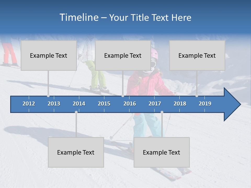 A Group Of People Riding Skis Down A Snow Covered Slope PowerPoint Template