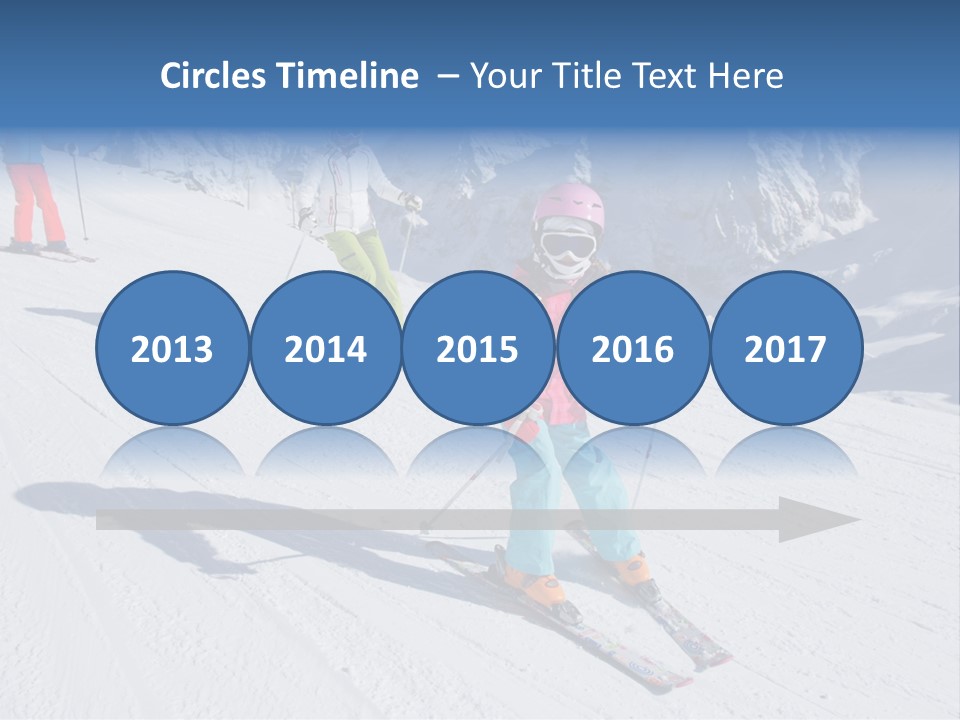 A Group Of People Riding Skis Down A Snow Covered Slope PowerPoint Template