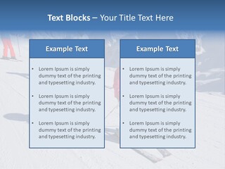 A Group Of People Riding Skis Down A Snow Covered Slope PowerPoint Template