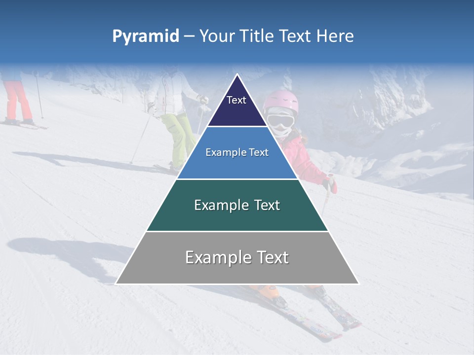 A Group Of People Riding Skis Down A Snow Covered Slope PowerPoint Template