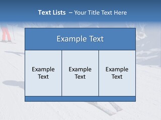 A Group Of People Riding Skis Down A Snow Covered Slope PowerPoint Template