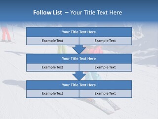 A Group Of People Riding Skis Down A Snow Covered Slope PowerPoint Template