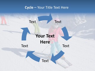 A Group Of People Riding Skis Down A Snow Covered Slope PowerPoint Template