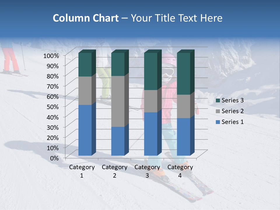 A Group Of People Riding Skis Down A Snow Covered Slope PowerPoint Template