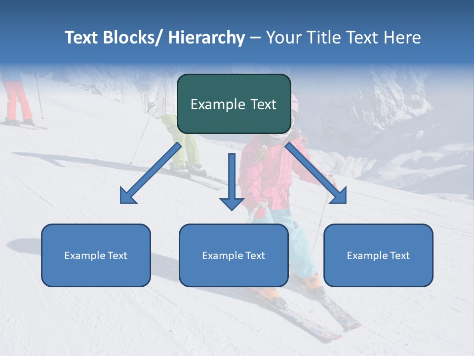 A Group Of People Riding Skis Down A Snow Covered Slope PowerPoint Template