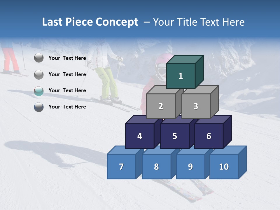 A Group Of People Riding Skis Down A Snow Covered Slope PowerPoint Template