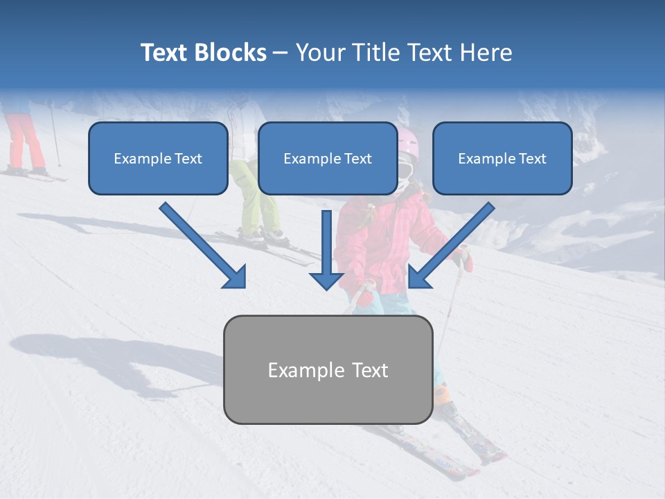 A Group Of People Riding Skis Down A Snow Covered Slope PowerPoint Template