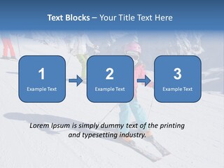 A Group Of People Riding Skis Down A Snow Covered Slope PowerPoint Template