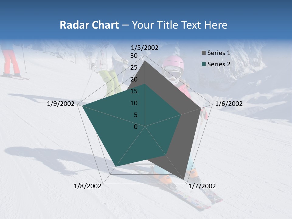 A Group Of People Riding Skis Down A Snow Covered Slope PowerPoint Template